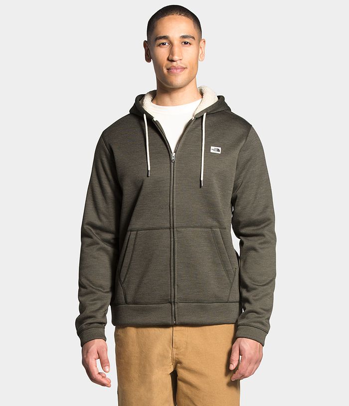The North Face Sherpa Patrol Full Zip Mens Hoodie Olive Green 098167-VER